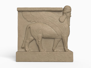 human-headed winged lion Modèle 3D