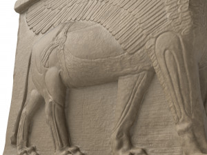 human-headed winged lion Modèle 3D