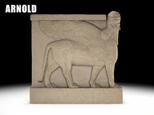 human-headed winged lion Modèle 3D
