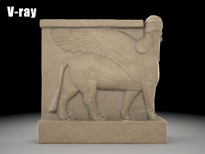human-headed winged lion Modèle 3D