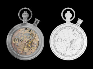 pocket watch mechanism 7 3D Model