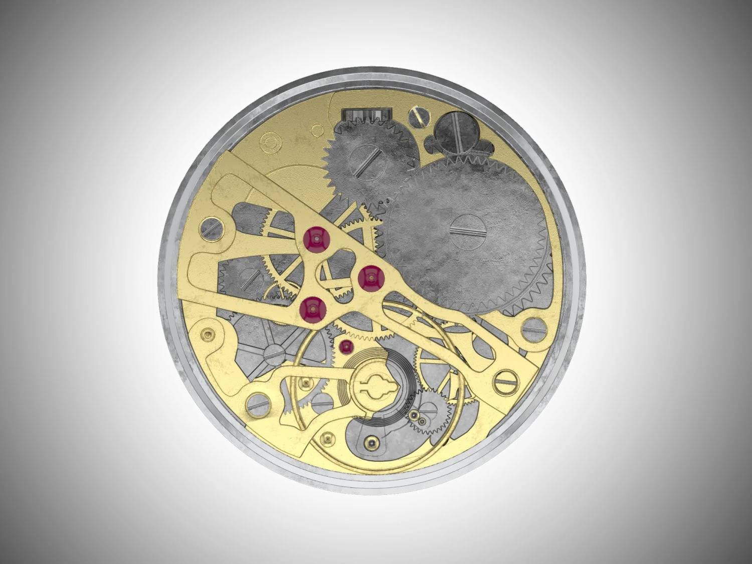 watch mechanism 1 low-poly 3D Model .c4d .max .obj .3ds .fbx .stl .blend 