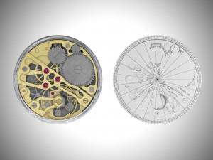 watch mechanism 1 low-poly 3D Model