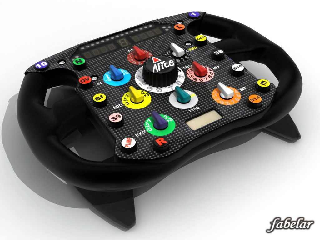 f2008 steering wheel 3D Model .c4d .max .obj .3ds .fbx .stl .blend 