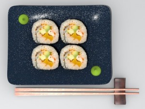 futomaki california roll 3D Model