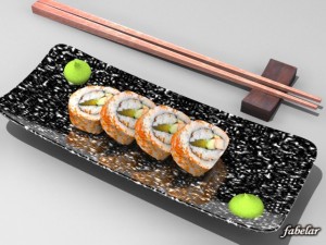 california maki roll 3D Model