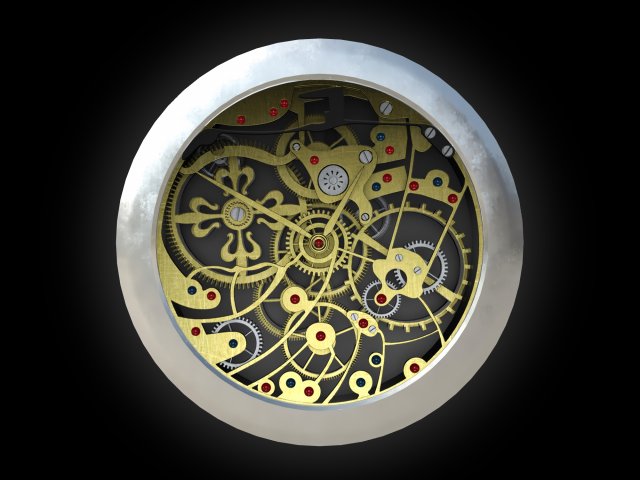 watch mechanism 2 low-poly 3D Model .c4d .max .obj .3ds .fbx .stl .blend 