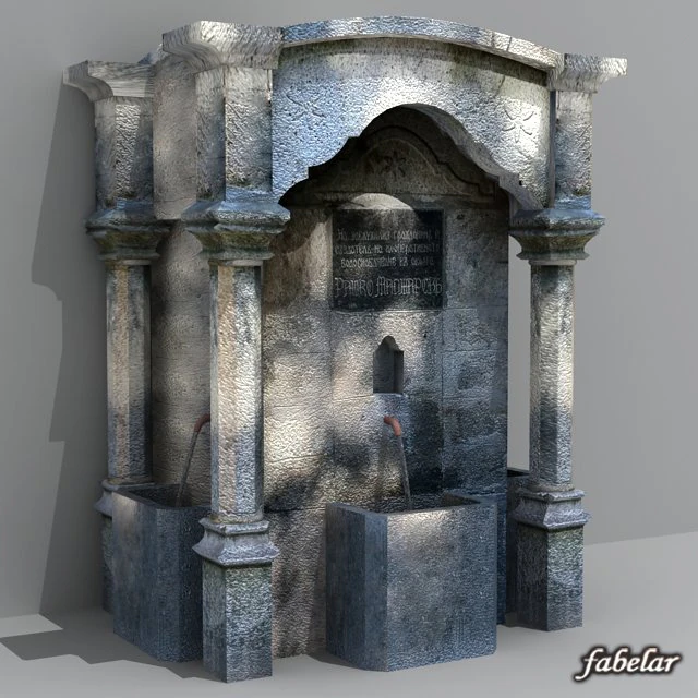 fountain 4 3D Model .c4d .max .obj .3ds .fbx .stl .blend 