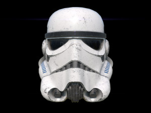 Stormtrooper damaged helmet 3D Model
