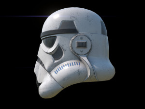 Stormtrooper damaged helmet 3D Model