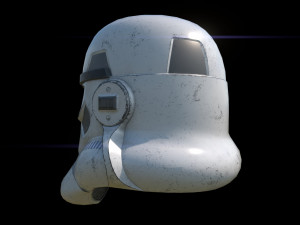 Stormtrooper damaged helmet 3D Model