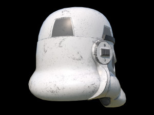 Stormtrooper damaged helmet 3D Model