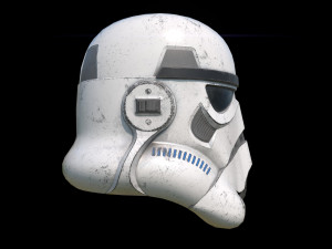 Stormtrooper damaged helmet 3D Model