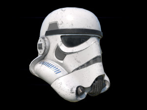 Stormtrooper damaged helmet 3D Model