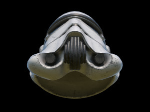 Stormtrooper damaged helmet 3D Model