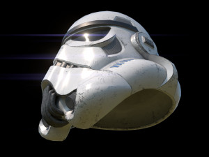 Stormtrooper damaged helmet 3D Model