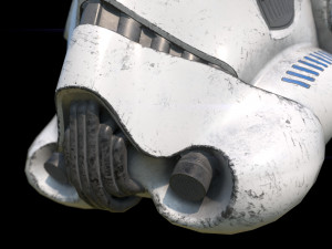 Stormtrooper damaged helmet 3D Model