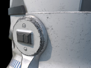 Stormtrooper damaged helmet 3D Model