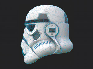 Stormtrooper damaged helmet 3D Model