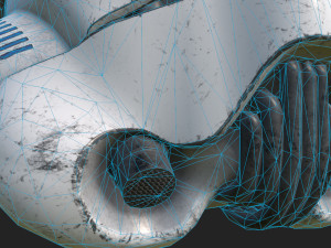 Stormtrooper damaged helmet 3D Model