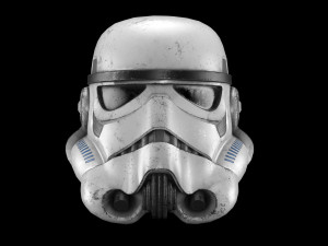 Stormtrooper damaged helmet 3D Model
