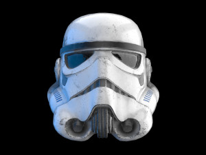 Stormtrooper damaged helmet 3D Model