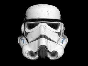 Stormtrooper damaged helmet 3D Model