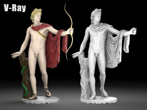 Apollo statue collection 3D Модель