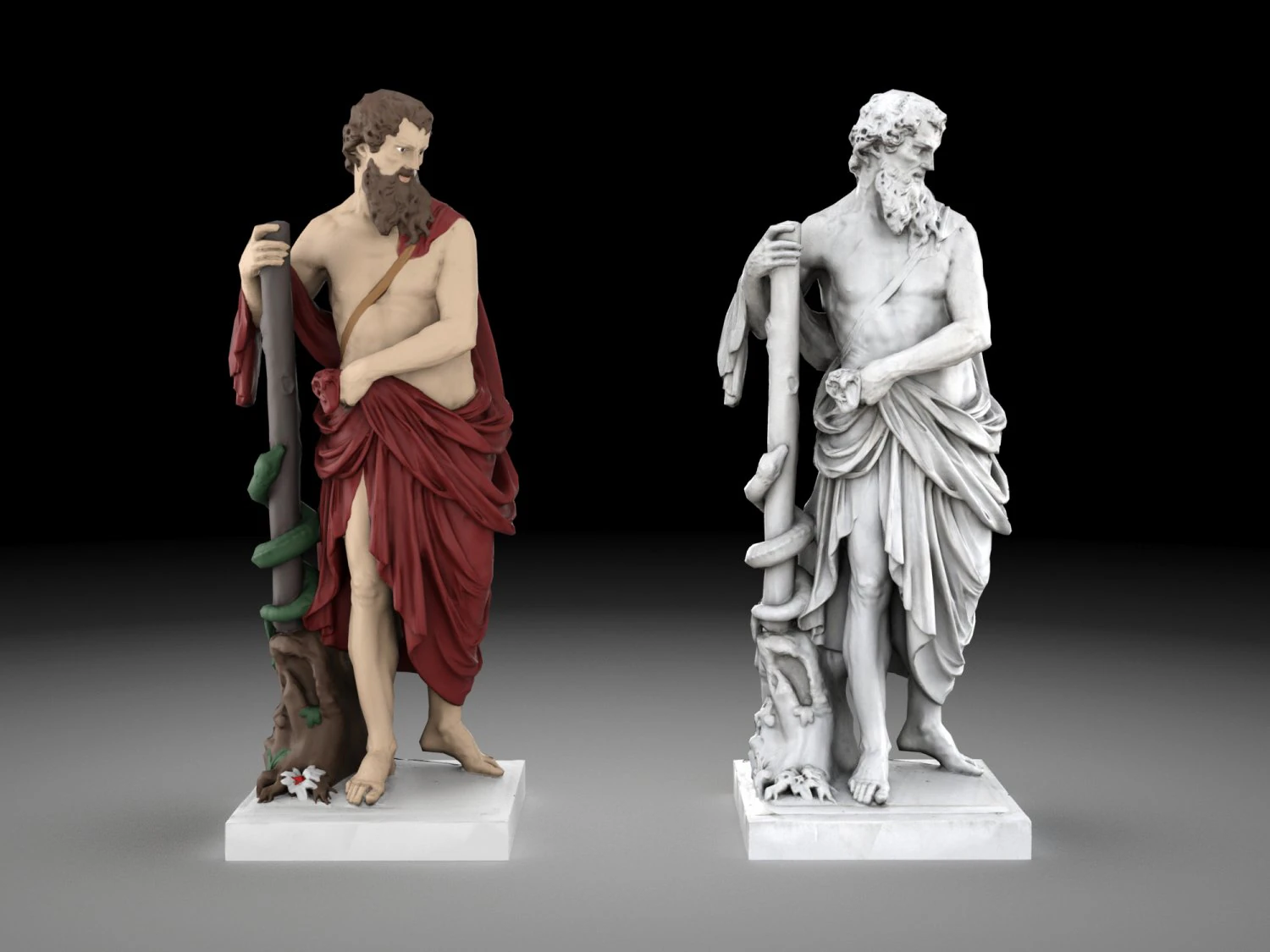 Collezione di statue di Esculapio Modello 3D .c4d .max .obj .3ds .fbx .stl .blend