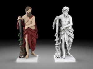 Aesculapius statue collection 3D Model
