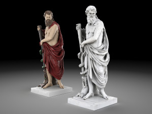 Aesculapius statue collection Model 3D