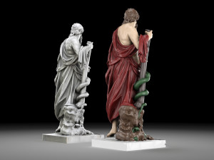 Aesculapius statue collection Model 3D