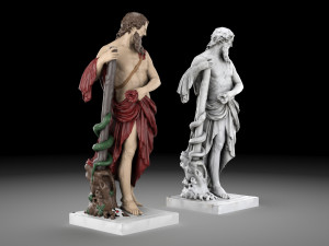 Aesculapius statue collection Model 3D