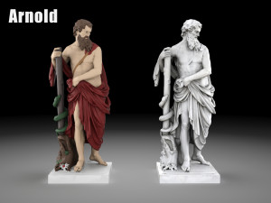 Aesculapius statue collection Model 3D