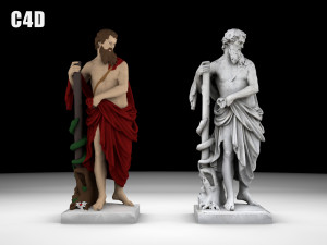 Aesculapius statue collection Model 3D