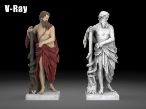 Collezione di statue di Esculapio Modello 3D