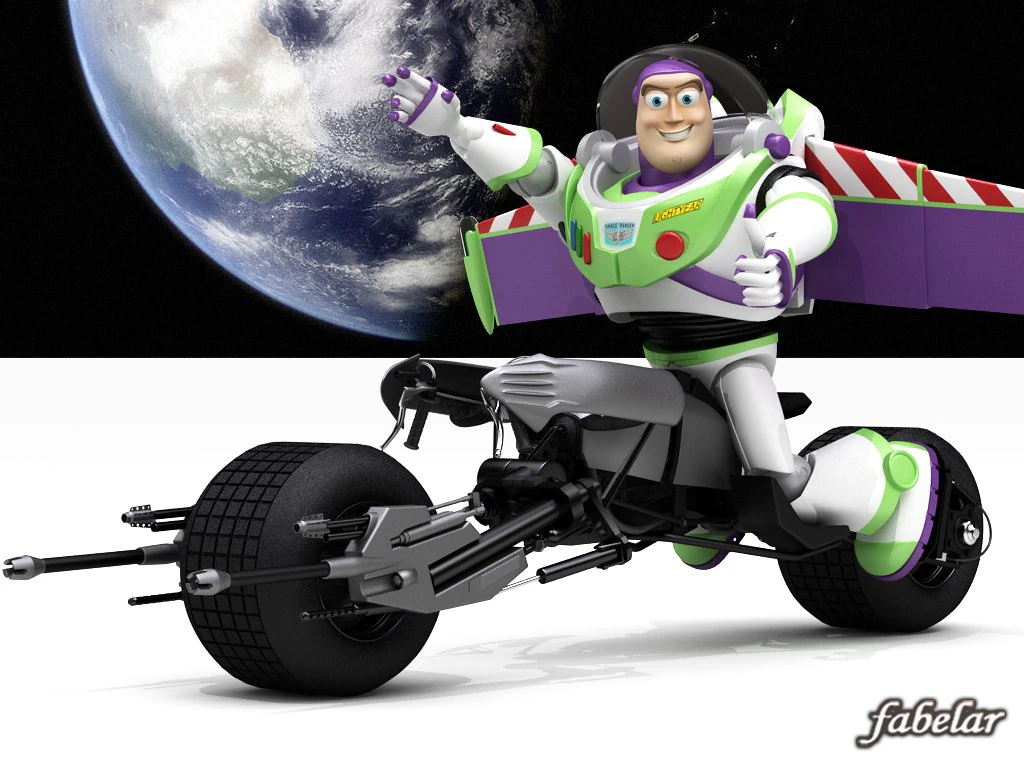 buzz lightyear batpod edition 3D Model .c4d .max .obj .3ds .fbx .stl .blend 
