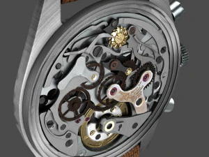 Watch mechanism 8 Low-poly 3D Model