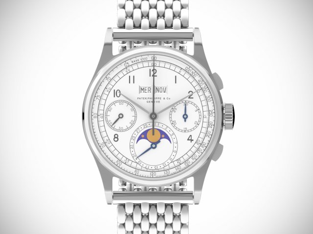 Patek Philippe Stainless Steel 3D Модель .c4d .max .obj .3ds .fbx .stl .blend