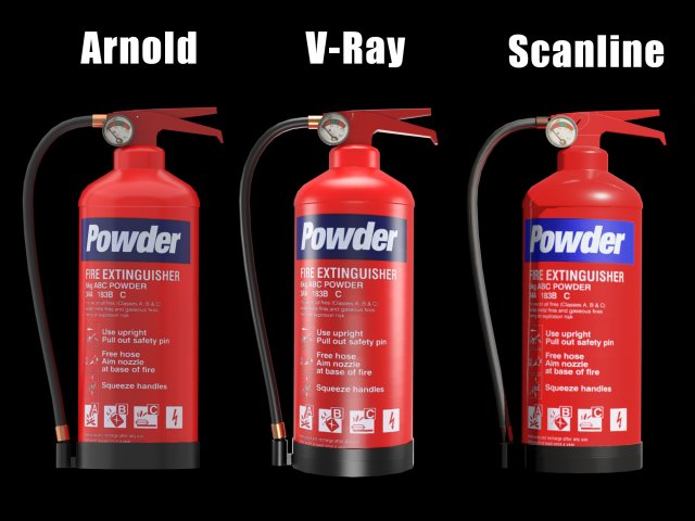 Fire extinguisher Low-poly 3D Model .c4d .max .obj .3ds .fbx .stl .blend 