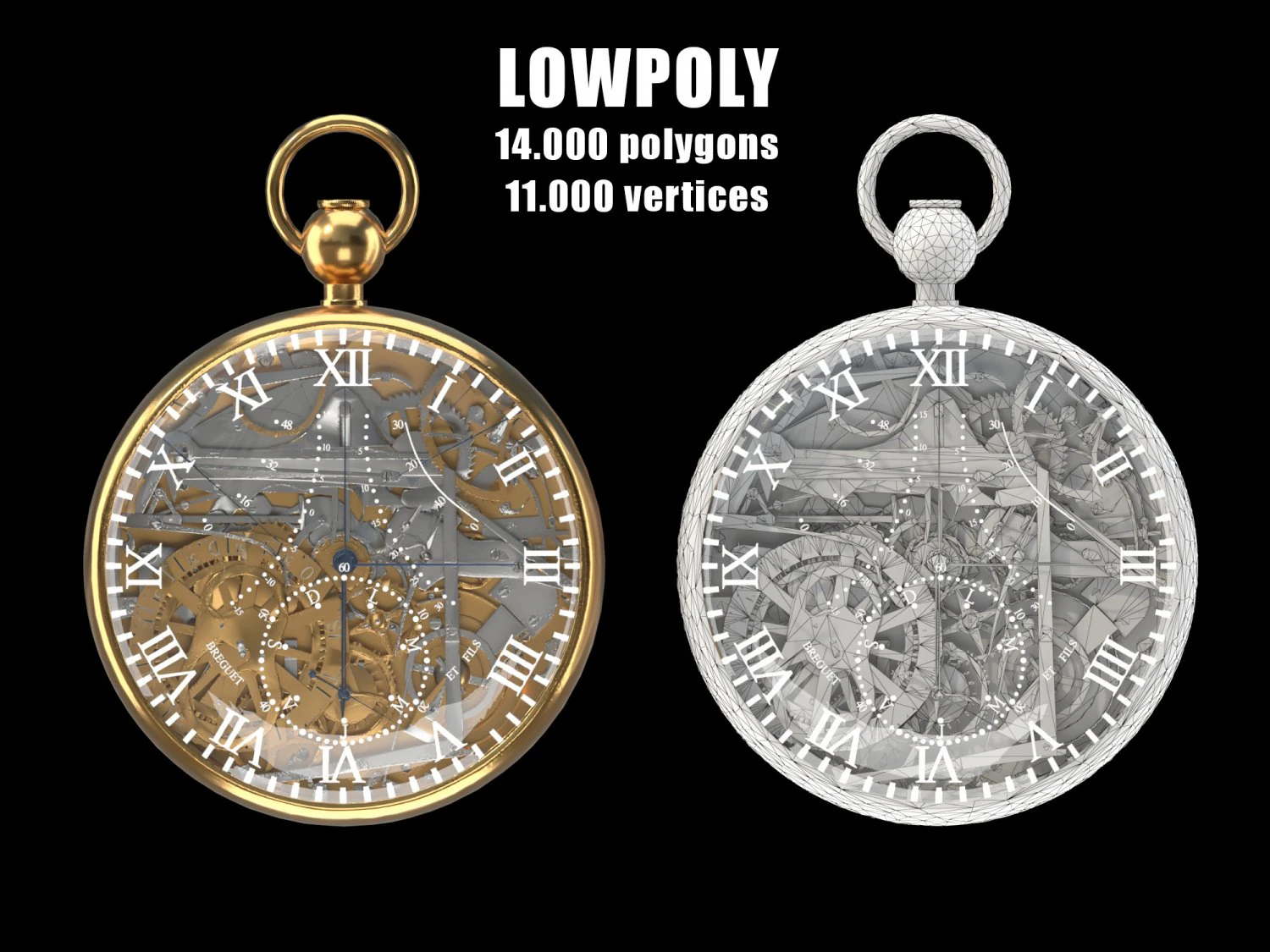 Breguet Grande Complication Marie Antoinette 1160 3D Model .c4d .max .obj .3ds .fbx .stl .blend