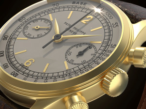 Patek Philippe Gold Chronograph 1527 3D-Modell