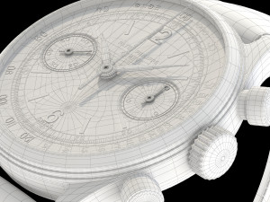 Patek Philippe Gold Chronograph 1527 3D-Modell