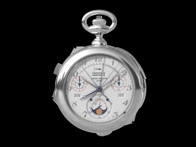 Patek Philippe White Gold Calibre 89 3D 模型 .c4d .max .obj .3ds .fbx .stl .blend 
