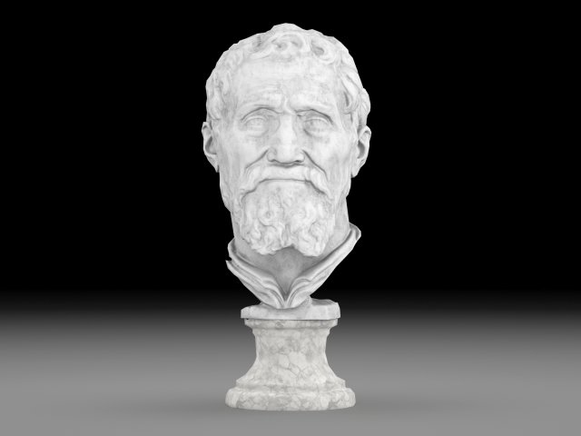 Michelangelo Buonarroti head sculpture Modelo 3D .c4d .max .obj .3ds .fbx .stl .blend 