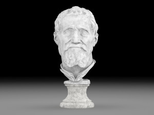 Michelangelo Buonarroti head sculpture 3D Model