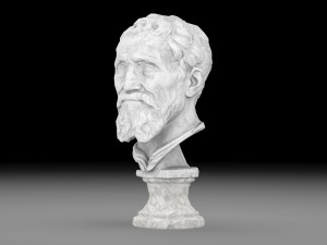 Michelangelo Buonarroti head sculpture Modelo 3D