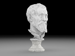 Michelangelo Buonarroti head sculpture Modelo 3D