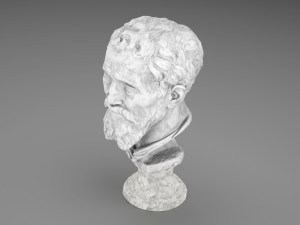 Michelangelo Buonarroti head sculpture Modelo 3D
