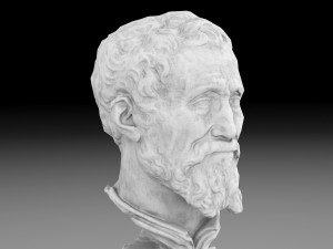 Michelangelo Buonarroti head sculpture Modelo 3D